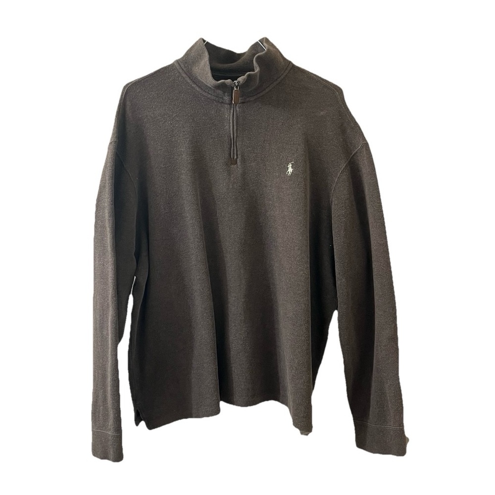 Ralph Lauren Mens Pullover Long Sleeve  Quarter Zip Brown Sz XXL Used, b…